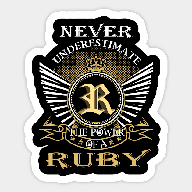 Never Underestimate RUBY Sticker by Nap